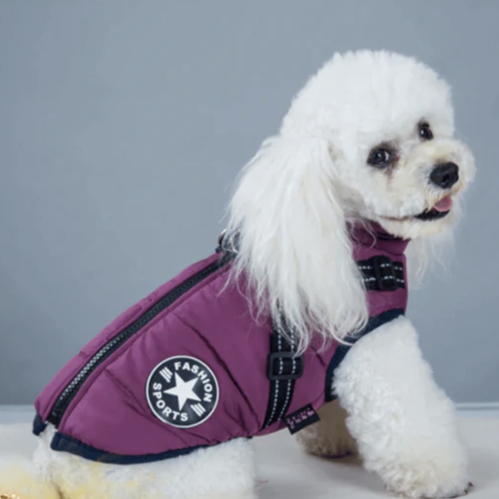 Waterproof Dog Jacket with built-in harness NWT